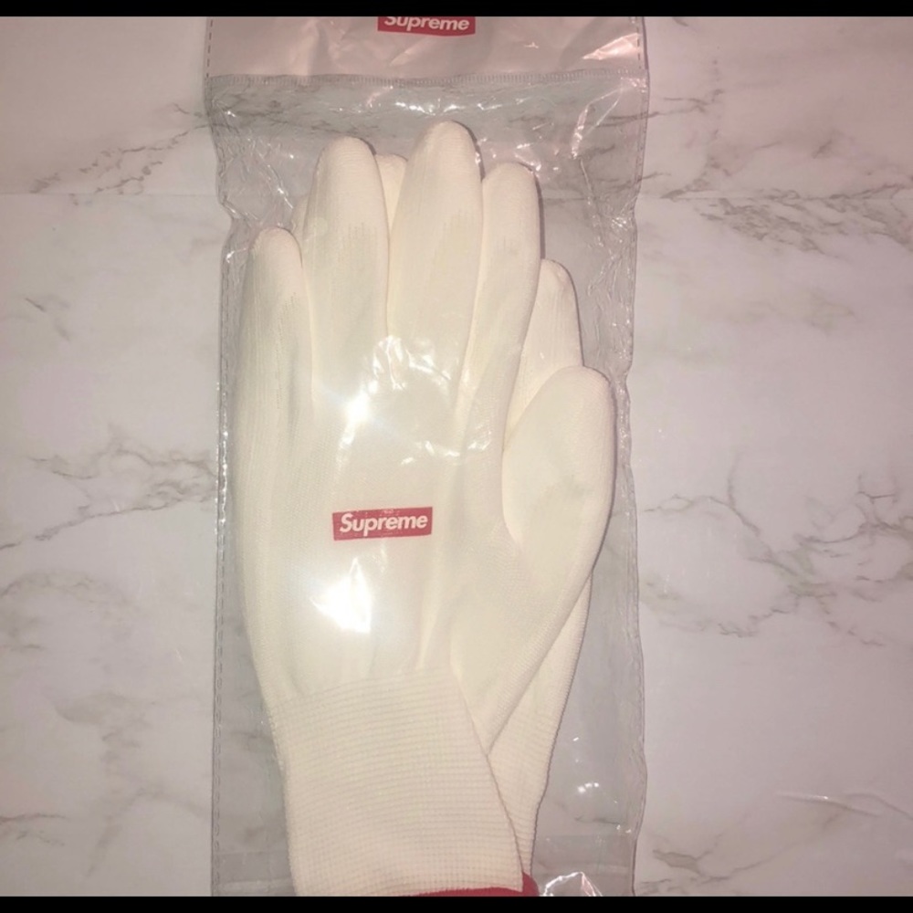 Supreme White Rubberized Gloves - image 6